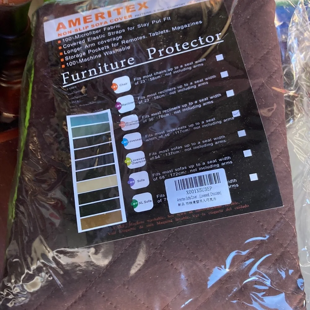 Brown Accent Furniture Cover with Luxurious Texture